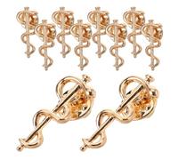 OFFSCH 10 Pièces Broche Serpent Vintage, Épingle Serpent, Style Européen Moderne, Alliage Doré, Symbole du Métier Médecine, pour Infirmières et Médecins, à Porter Manteau ou Paquet à
