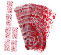 OFFSCH 100 Sachets Transparents à Bonbons et Biscuits, Paquet en Cellophane Motifs Cœur Ajourés 12,5 X 27,5 Cm, pour Emballage Présent Saint-valentin, Friandises et Surprises Sucrées