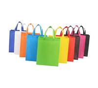 OFFSCH 10pièces De Courses Réutilisables Non-tissé Tote Bag Vertical Couleurs Mélangées pour Shopping Événements Et Rangement