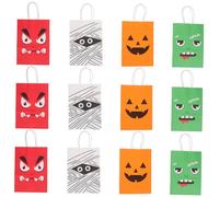 OFFSCH 12 Pièces cadeau de pour enfants sacs kraft sachets de bonbons d'halloween sacs d'emballage cotillons
