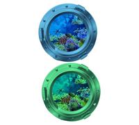 OFFSCH 1ensemble Autocollants Muraux Animaux Marins Lumineux Portholes Décorations Murales Vinyle Pour Chambre