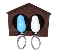 OFFSCH 1ensemble Porte-clés Forme De Nichoir à Oiseaux Mural Pour Clés Support Décoratif Avec Accroche Pour Maison Et Dortoir Design Couple Avec Double Habitat Installation Facile
