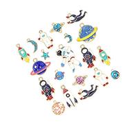 OFFSCH 20 pièces Lot de Pendentifs Alliage pour Création de Bijoux Série Espace Colorée Accessoires DIY Durables pour Femmes