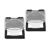 OFFSCH 2pcs Cache-bouton d'arrêt de voiture carré en PC, couvercle adhésif pour bouton d'alimentation, protection du bouton-poussoir pour allumage voiture et démarrage moteur