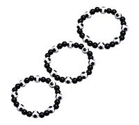 OFFSCH 3 pièces Bracelet Sport Football Chic pour Homme Accessoire Fans Délicat et Noir et Blanc Poignet Décoratif et Confortable