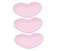 OFFSCH 3 Pièces Plateau à Bijoux Forme Cœur Acier Inoxydable Rose Poudré Lot de Plateaux Multifonctions pour Boucles Oreilles Anneaux et Objets Décoratifs Organiseur de Bureau Portable et