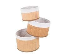 OFFSCH 3 pièces Tressé de Rangement Rond Volume Stable pour Bureau et Maison Corbeille Multifonctionnelle pour Snacks et Décor Vintage