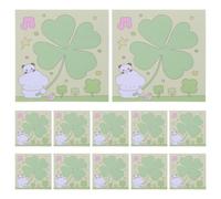 OFFSCH 30 Pièces Lot de 30 Blocs-notes Autocollants à Motif Trèfle Saint-patrick, Papier Extra Épais, Adhésif Puissant, Format Compact, Accessoires de Bureau Amusants pour Notes et Listes