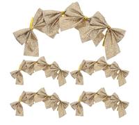 OFFSCH 36 Nœuds Décoratifs Pour Couronnes De Fête, Style Rustique, Pour Cadeaux, Décorations À Faire Soi-Même, Nœuds Décoratifs À Suspendre, Décorations Dorées Pour Couronnes De Noël.