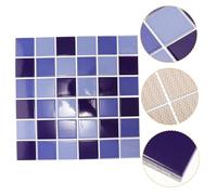 OFFSCH 36 Pièces Carrelage Piscine Céramique Bleu Lacustre Brillant Autocollant Décoratif Sans Joint Facile à Poser pour Cuisine Salle de Bain et Décoration Intérieure Extérieure