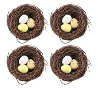 OFFSCH 4 Pièces Nid D'oiseau De Simulation Belvédère Jouets Pendentif Nid D'oiseau De Jardin Décor Ornement Lapin Nids Artificiel Oiseaux Cage Guinée Dehors Animal De Compagnie Plastique
