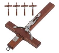 OFFSCH 5 Pièces Pendentifs Croix Bois Jésus Charms Religieux pour Colliers et Bracelets Accessoires DIY pour Bijoux Chrétiens