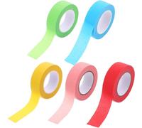 OFFSCH 5 Rouleaux Ruban Adhésif Coloré en Caoutchouc pour Loisirs Créatifs Surface Lisse, Adhésion Élevée, pour Personnaliser Vos Projets de Bricolage et Scrapbooking