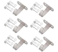 OFFSCH 6 Ensembles Lot de 6 Sets de Crochets de Plafond en Fer Inoxydable Argenté Cache-vis Décoratif, Fixation par Vis sous Étagère, pour Rangement Suspendu la Cuisine, Salle de Bain et