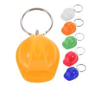 OFFSCH 6 pièces Lot de Porte-clés Mini Casques de Chantier Colorés pour Hommes et Garçon Fille Accessoires pour Clés et à Thème Jouets de Construction Créatifs