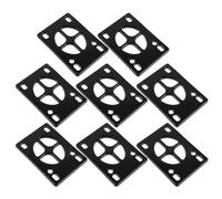 OFFSCH 8 Pièces Patins D'amortissement des Vibrations, 3mm Noir PU | Coussinets de Surélévation pour Longboard, Texture Antidérapante, pour Cruisers et Rampes