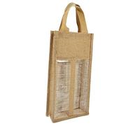 OFFSCH à Vin en Toile De Jute Fourre-Tout en Jute Bouteille à Vin De Camping Verre à Vin Pliant Cidre Carafon à Vin Cas Bière Faveurs Cave Carton Pochettes d'alcool Deux Boire Lin