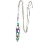 OFFSCH Acier Inoxydable Collier Cage Pendentif pour Cristaux | Fermoir Réglable, pour Pierres Roulées et Pendentifs Minéraux, Style Fête, Usage Festival, Combinaison Colorée