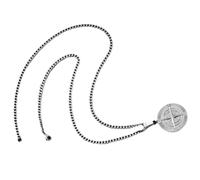 OFFSCH Acier Inoxydable Collier Pendentif Boussole Vintage pour Femmes | Style Hip-hop Mode, Symbole D’encouragement et Boussole Spirituelle, Finition Argentée, Ras-de-cou Métal