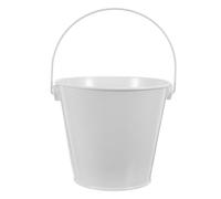 OFFSCH Bac de Récupération de Graisse Rond en Métal Blanc 8x10,5x12 Cm pour Barbecue Extérieur, Seau à Barbecue Stable Anti-basculement, Collecteur D’Huile pour Fumoir, Camping et Cuisson