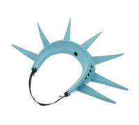 OFFSCH Bandeau Statue Liberté Et Torche Gonflable, Accessoire Patriote Pour Femme, Polyester Léger, Costume De Fête Nationale Et Halloween, Taille Unique, Couronne à Pointes Rouge Et Bleu