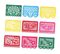 OFFSCH Bannière Jour des Morts Tissu Non Tissé Décoration Mexicaine Colorée et Facile à Suspendre pour Intérieures et Extérieures