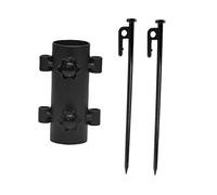 OFFSCH Base de Parasol D'extérieur Robuste en Métal Noir, Support Multi-Fonction pour Tige de Tente et Poteau de Tonnelle, pour Camping et Jardin