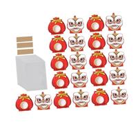 OFFSCH Boîte à Bonbons Papier Cartoon Lion pour Nouvel An Coffret Emballage Festif avec Sacs Opp et Liens Torsadés Boîte Cadeau Petite pour Friandises et Snacks