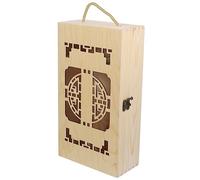 OFFSCH Boîte à Bouteille De Vin en Pin 2 Bouteilles 33 x 12 x 10 Cm Porte-Bouteille en Bois Naturel Fermeture Hermétique Rangement Vin pour Présent Et Maison