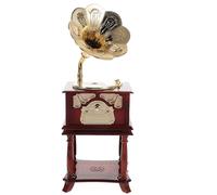 OFFSCH Boîte à Musique Gramophone, Boîte à Musique Rétro Décorative, Mini, Plastique et Métal, Compacte, Portable, pour Présentations et Célébrations, Décoration de Bureau Antique