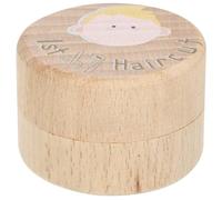 OFFSCH Boîte de Coupe de Cheveux pour Bébé en Bois Naturel, Boîte à Souvenirs Espace pour Collection de Mèches, Présent Naissance Garçon