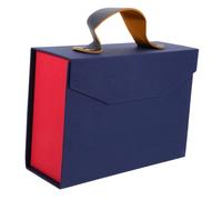 OFFSCH Boîte Présent Élégante à Couvercle Rabattable, Petite Taille Bleue, Carton Réutilisable Multifonction, Portable Pour Rangement Souvenirs Et Emballage Fête
