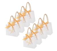 OFFSCH Boîtes à Dragées Présents Mariage en Papier Blanc 12 Paquet Poignées et Rubans Délicates Paquet de 12 pour Banquet ou Fête pour Friandises et Chocolats
