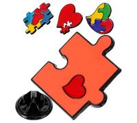 OFFSCH Broche Puzzle Arc-en-ciel en Métal - Paquet de 4 Broches Robustes - Accessoire pour Décorer Vestes et Sacs - Épingles Faciles à Mettre pour Sensibilisation à l'autisme