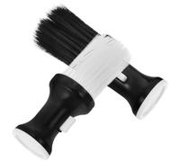 OFFSCH Brosses de Barbier Base pour Tenir Debout Blanches Lot de 2 pour Nettoyage Cou, en Plastique et Fibre Coiffage Professionnel