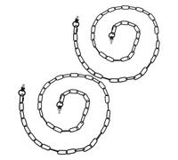 OFFSCH Chaînes Métalliques Noires pour Pont de Jardin 35 X 15 M - Lot de 2 Sets de Ensembles 2 Cadenas 4 MM 2 Anneaux Suspendus 29 MM et Vis Creuses - Chaîne Suspendre Extérieure pour