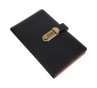 OFFSCH Classeur Porte-chèques en Cuir PU Noir avec Cadenas à Combinaison, Organiseur Verrouillable pour 48 Chèques et 24 Cartes, Pochette Compacte pour Reçus et Bordereaux de Dépôt,