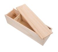 OFFSCH Coffret à Bouteille de Vin en Bois avec Couvercle Coulissant, Boîte à Vin Individuelle en Bois Naturel, Format Unique, pour Présent Mariage, Rangement et Décoration Intérieure