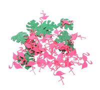 OFFSCH Confettis de Table Design Flamant Rose et Monstera en Tissu Non Tissé Léger pour Décoration de Fête Hawaïenne, Paquet Unique pour Anniversaire et Invitations