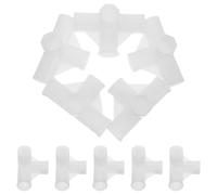 OFFSCH Connecteurs pour systèmes d'étagères en Plastique Blanc, Lot de 20, raccords en T 4 Voies, Joint de Tube Universel 16 mm, Installation Rapide, pour unité de Stockage et Armoire en