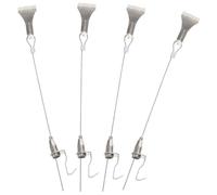 OFFSCH Cordon Suspendre 4 Sets en Acier Inoxydable Robuste et Résistant avec Crochets Suspendre pour Cadres Photo et Miroirs en Musée ou Maison