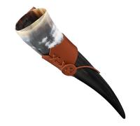 OFFSCH Corne à Boire Viking avec Support PU Tasse Médiévale pour Cosplay et Décoration de Table Vintage
