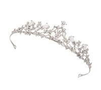OFFSCH Couronne de Mariage Délicate en Alliage Argenté, Ornement de Couronne Créatif Brillant, Élégante Danger pour Cheveux Lors de Célébrations