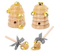 OFFSCH Décoration Ruche Abeille pour Fêtes Bâtons Abeilles, Ensemble de 4 Pièces, Accessoire Décoratif Festif pour Intérieur et Extérieur