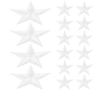 OFFSCH Écussons Thermocollants Lot de 20 Étoile en Polyester Blanc Patchs Brodés à Repasser pour Chaussures et Artisanat, Décoration pour Atelier de Couture