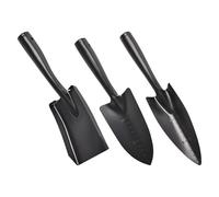 OFFSCH Ensemble de 3 Petites Pelles de Jardin en Acier au Manganèse avec Graduation et Trou Suspendre, Truelle à Main Noire pour Jardinage de Précision, Outils de Jardinage à Main