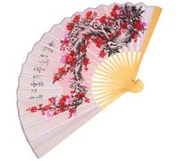 OFFSCH Éventail Décoration Murale Chinois Pliant en Papier et Bambou 0,5x0,9m, Accessoire Léger et Élégant pour Studio Photo et Décoration de Mariage