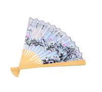 OFFSCH Éventail Pliant en Papier Kraft avec Tissu Soie pour décor Mural et Performance scène Style Oriental Ancien