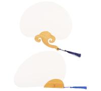 OFFSCH Éventails Chinois pour Peinture DIY en Papier et Bois Lot de 2 Surface Lisse Épaissie, Décoration et Activité Créative Couleur Aléatoire pour Garçon et Filles