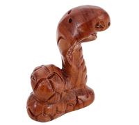 OFFSCH Figurine Serpent Miniature Sculptée à Main en Bois Décor Rustique | Détails Fins, Esthétique Naturelle, Usage Intérieur, Symbole de Sagesse et Chance, pour Maison et Bureau